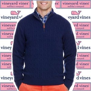 VINEYARD VINES Men’s Navy Blue XL Quarter Zip Knit